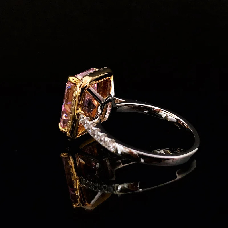 Original 5CT Pink Zircon Ring S925 Sterling Silver Light Pinky Diamond Engagement for Women Beautiful Party Jewelry Party 250617