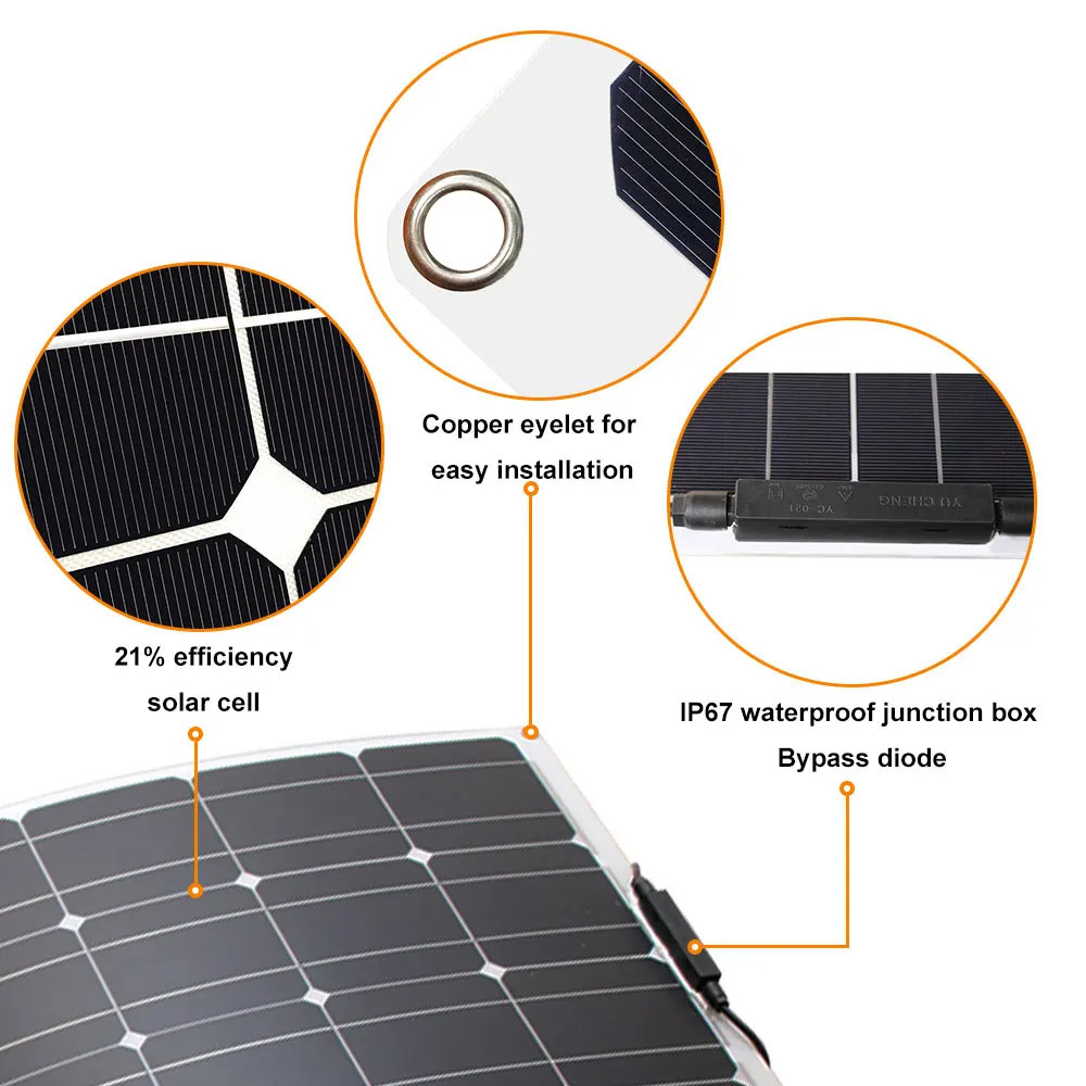 solar panel kit and 300w 200w 100w flexible panels 12v 24v high efficiency battery charger module 250612