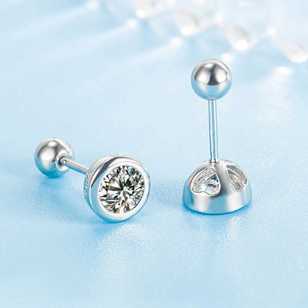 Genuine 925 Sterling Silver Las High Quality Fashion Jewelry Crystal Stud Earrings XY0228XJ250623