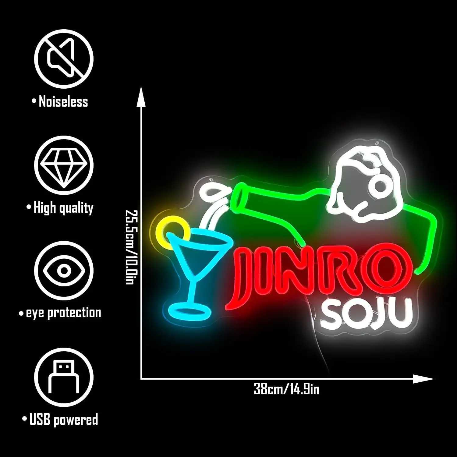 Jinro Soju Pub Neon Sign for Wall Decor LED Neon Light Sign Korean Frog Bar Bedroom Decor Club Bistro Party Decor Business Store X250623