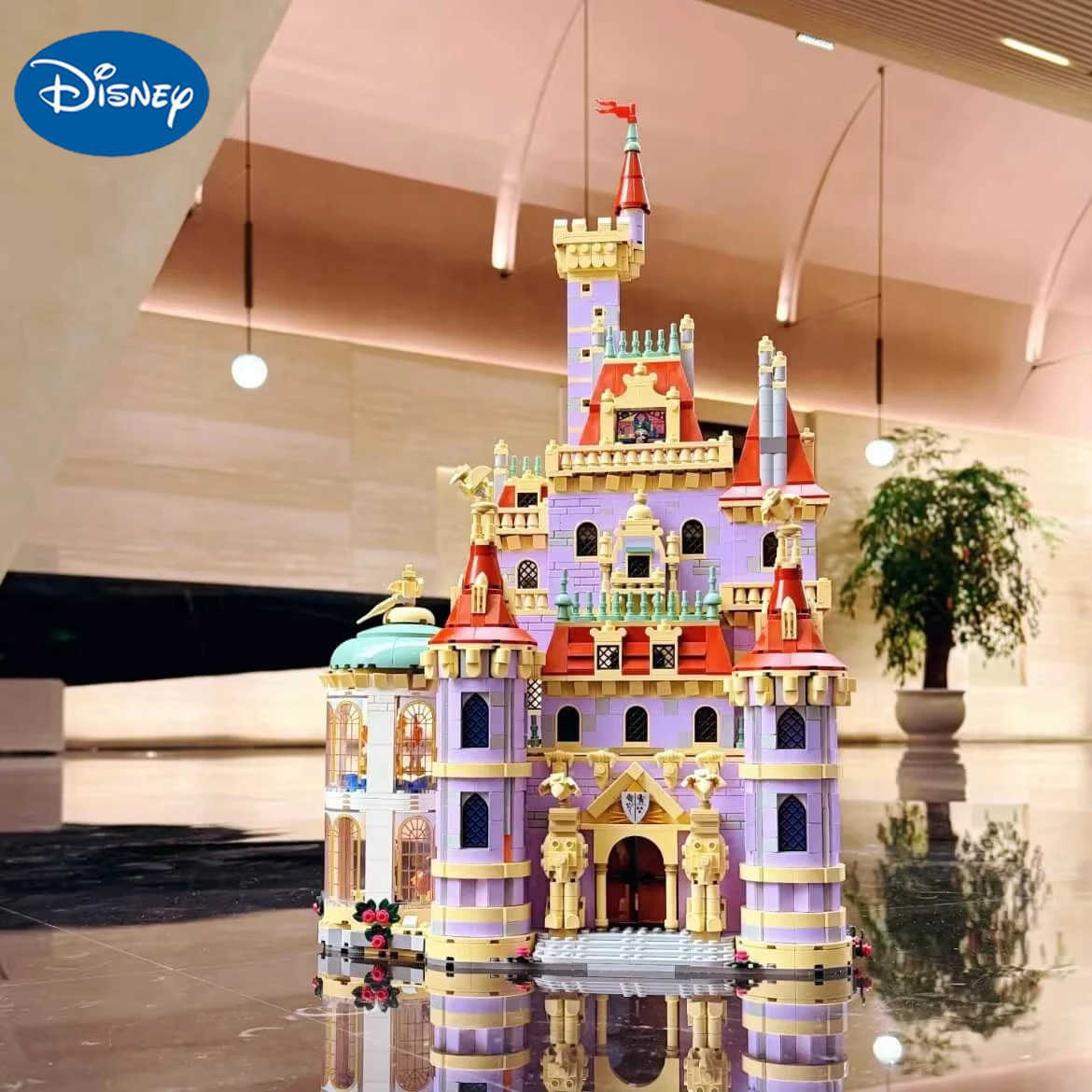 DISNEYNew product Beauty and the Beast Castle Romantic Toy Model Girl Educational Building Blocks Valentines Day Adult Birthday Gift W250623