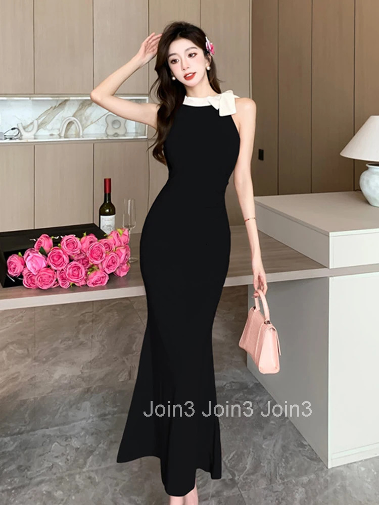 Women Clothes Sweet Sexy Sleeveless Skinny Fishtail Dress Elegant Fashion Evening Party Prom Vestidos Robe Vacation Casual New