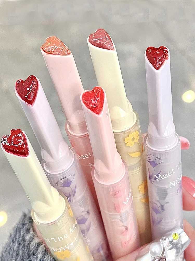 Gege Bear Floral Whisper Moisturizing Mirror Shine Lipstick Glossy Jelly Finish Heart-Shaped Bullet Hydrating Lip Balm XJ250623