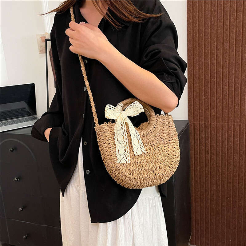 2025 New Trend Casual Spring Summer Large Capacity Shoulder Crossbody Beach Straw Woven Women's Bag