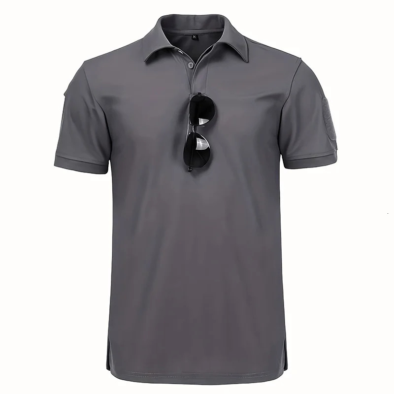 Mens Summer Polo Shirt Short Sleeve Moisture Wicking Golf Running Sports Short Sleeve Collared Shirt Tennis T-Shirt Top 250618