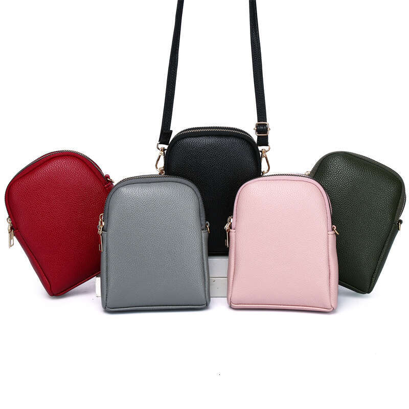 New Small Round Light Luxury Style Texture Lychee Pattern Shoulder Crossbody Bag, Women's Phone Bag