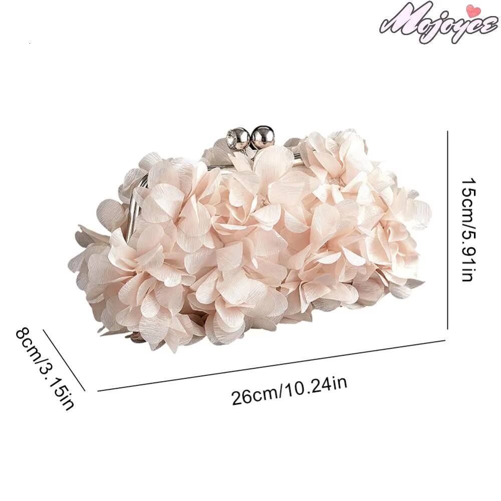 Artificial Flowers Elegant Banquet Bag Solid Color Stylish Handbag Floral Evening Clutch Purse Large Capacity Wedding Party Bags tues