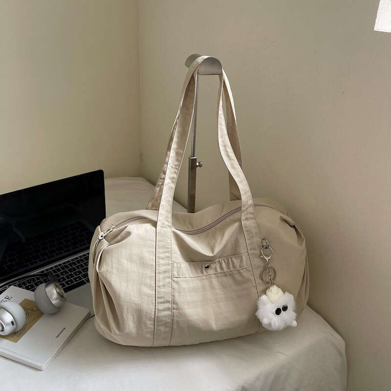 Lightweight Large Capacity Waterproof Wrinkle-Resistant Daily Commute Class Short Trip Nylon Tote Simple Trendy Shoulder Bag