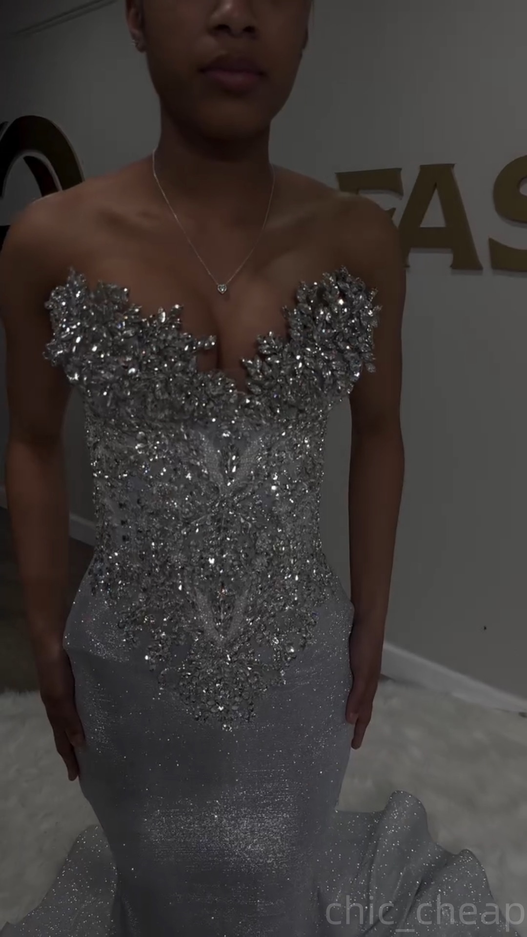 Silver Mermaid Plus Size Prom Dresses 2025 Sparkly Crystals Beaded Sequined Evening Formal Party Second Birthday Engagement Gowns Dress For Special Oc