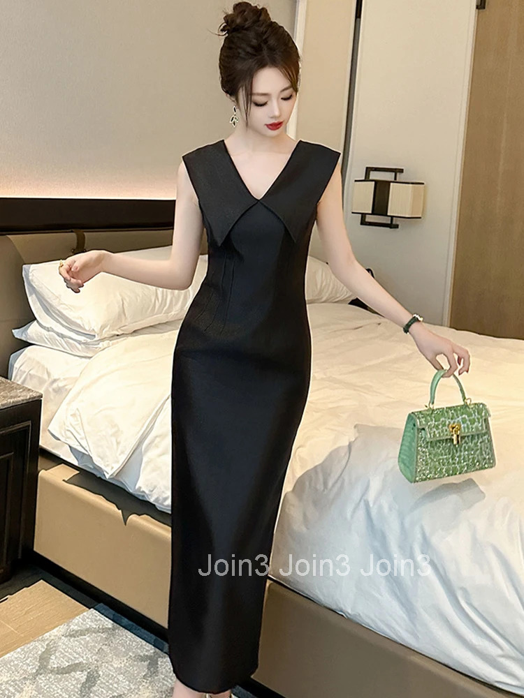 New Summer Fashion Formal Occasion Pencil Long Dress Women Clothes Elegant Office Sweet Peter Pan Collar Slim Midi Vestidos Robe