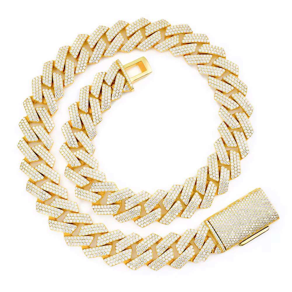 18MM-20MM Big Cuban Link Chain for Men Thick Iced Out Chain 18K Gold Plated Moissanite Cuban Necklace Miami Cuban Necklace
