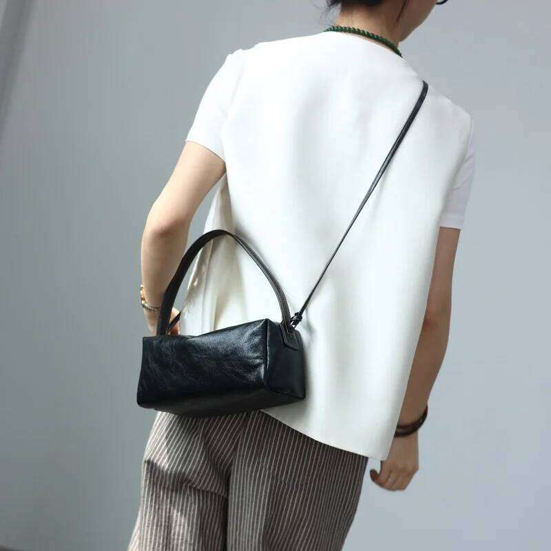 Genuine Leather Zipper Crossbody Bags For Women Fashion Handbag Soft Single Shoulder Bag Versatile And All Matching