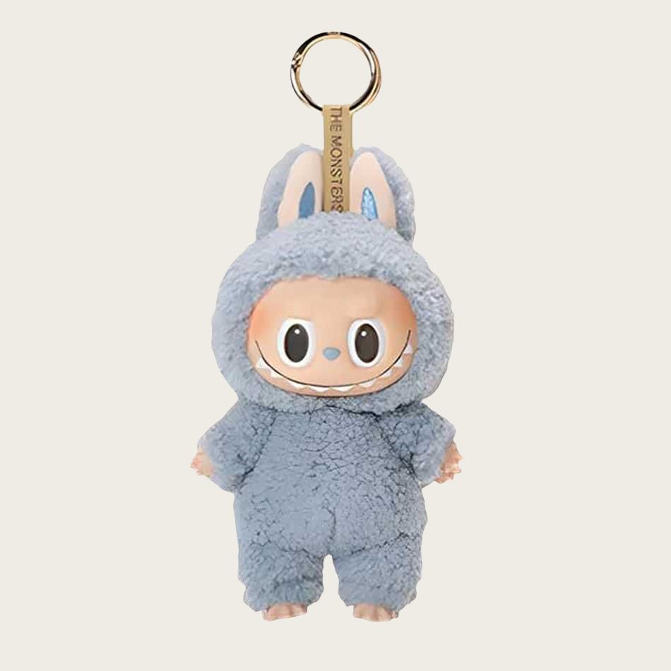 Popmart labubu keychain doll key chain fashion play mysterious box bag charms classical girl small key buckle 17cm popular trendy 7 colors heartbeat m