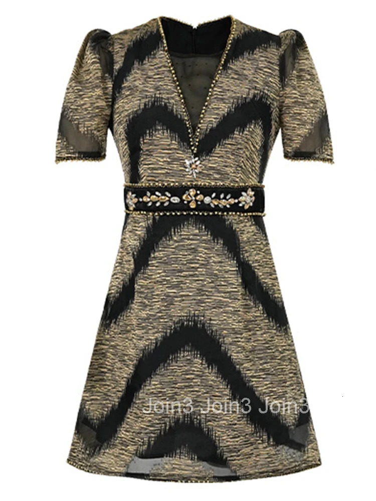 Women Clothes Vintage Sparkly Gold Short Sleeve Slim Short Dress Elegant Luxury Fashion Evening Party Prom Vestidos Casual New