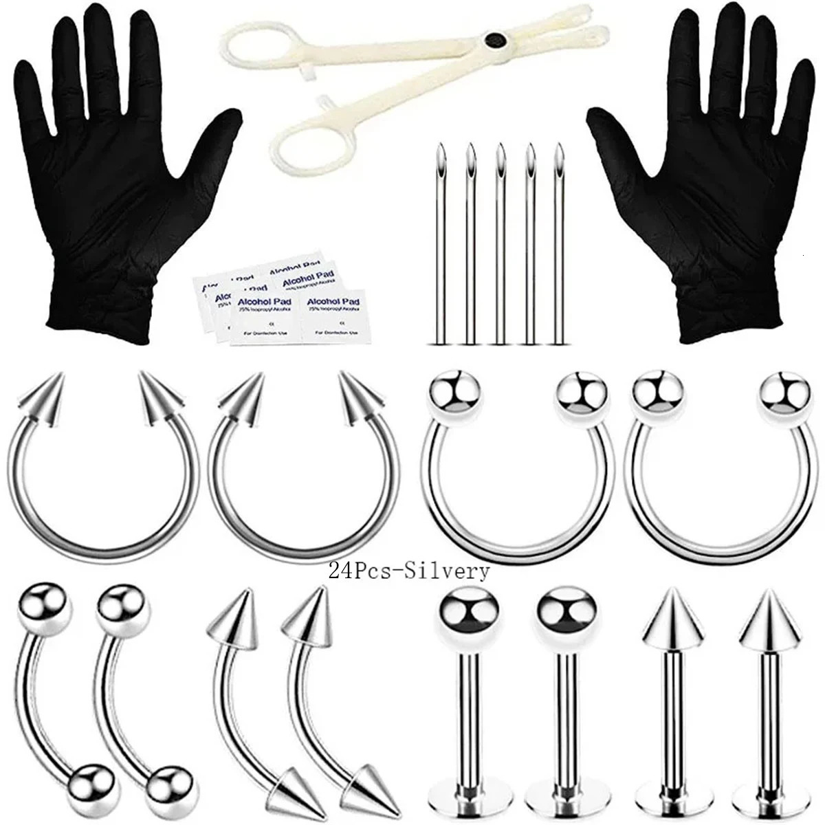 244284Pcs Sterile Ear Piercing KitCartilage Tragus Helix Gun No Pain Piercer Tool Machine Set Stud Jewelry 250613