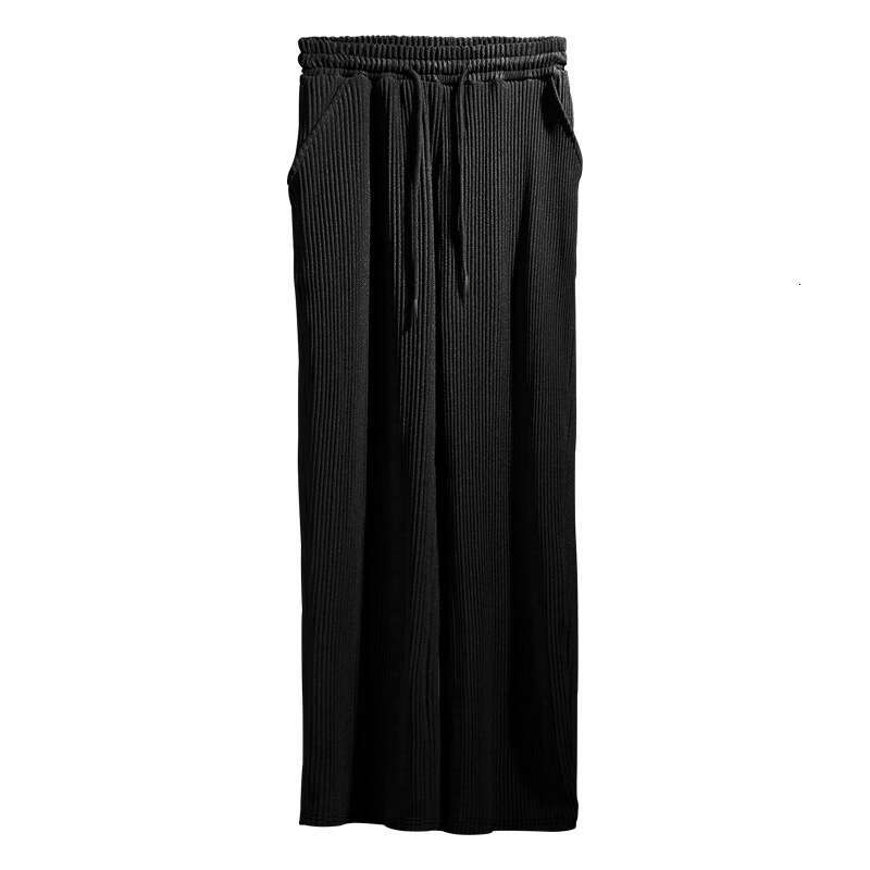 Cross-border Spring and Autumn Men's Casual Loose Straight with Draping Effect Striped High Waist Wide Leg Pants
