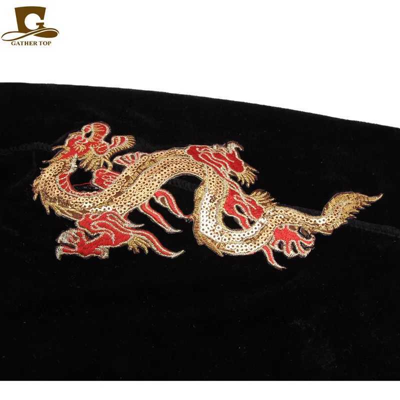 New China fashion Mens dragon pattern velvet Durags Bandanas Headwear Men DuRag Turban Hat Headband Hair Accessories Waves Cap M250623