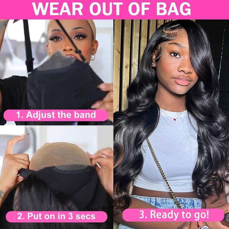 5X5 Glueless plucked and Go Body Wave Human Wigs Pre Cut Ready To Wear 100% Brazilian Hair 30 inch