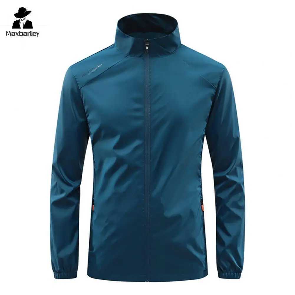 Running Jacket Ultra Light Mens Summer Casual Zipper Placket Soft Skin Windbreaker Street Motorcycle Fishing Sunscreen Suit W250623