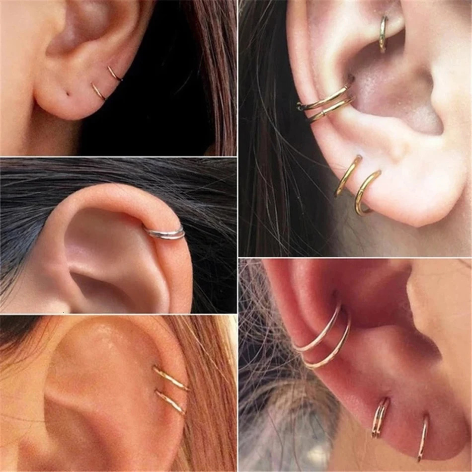 1PC Steel Hinged Segment Nose Ring Piercing Punk Lip Hoop Septum Eyebrow Cartilage Ear Helix Body Jewelry 250613