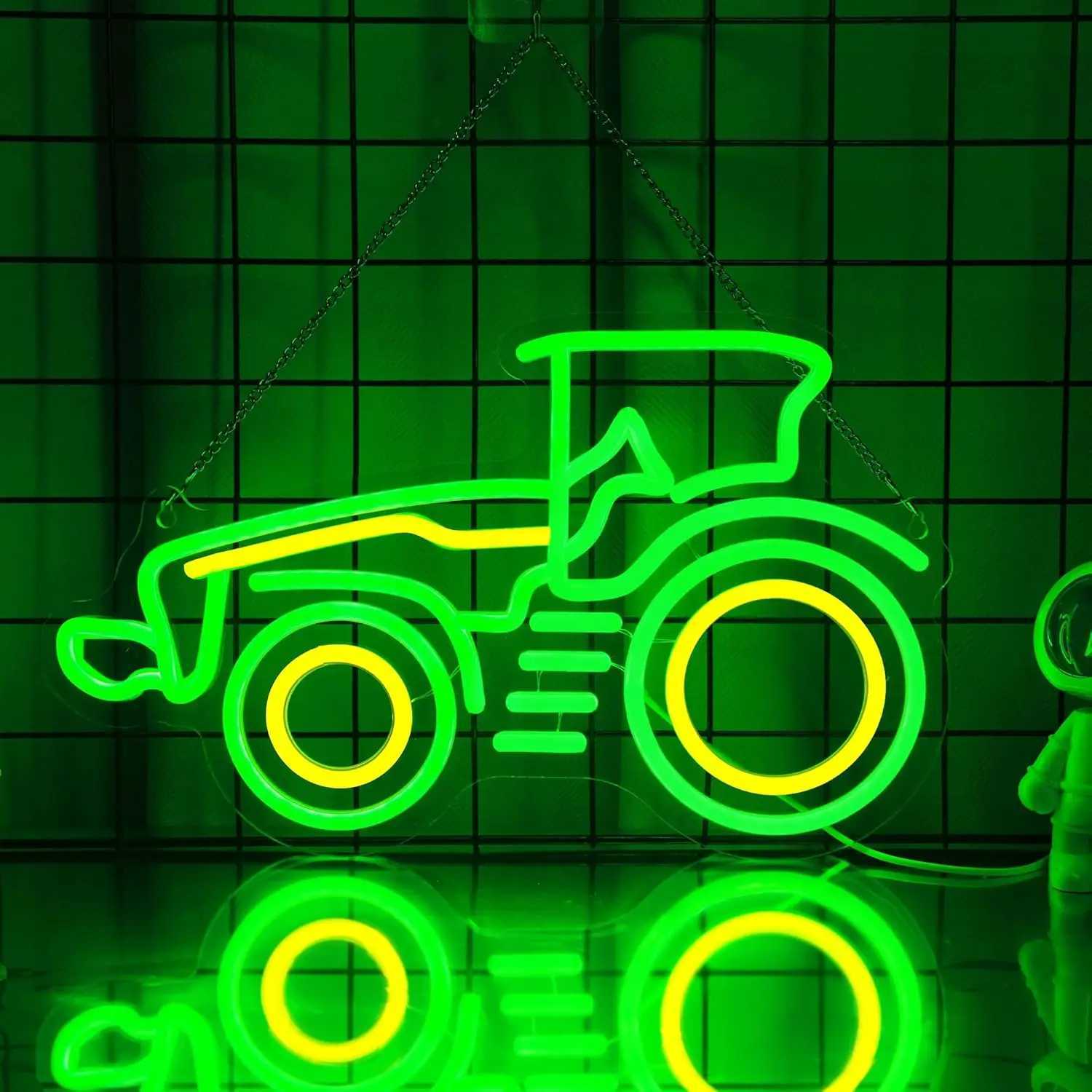 Tractor Neon Signs USB Powered LED Neon Lights for Wall Decor Children Bedroom Home Man Cave Garage Birthday Gift for Boys Men X250623