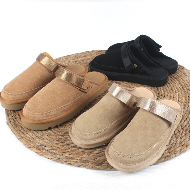 Designer Goldencoast II Branded Suede Clogs Slingback Slippers