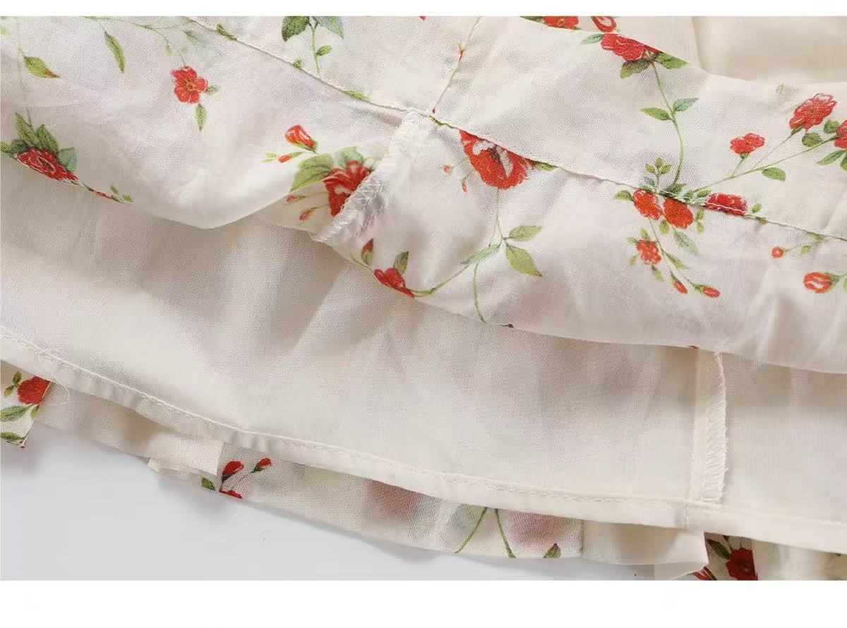 Girls' printed camisole dress is fashionable and casual