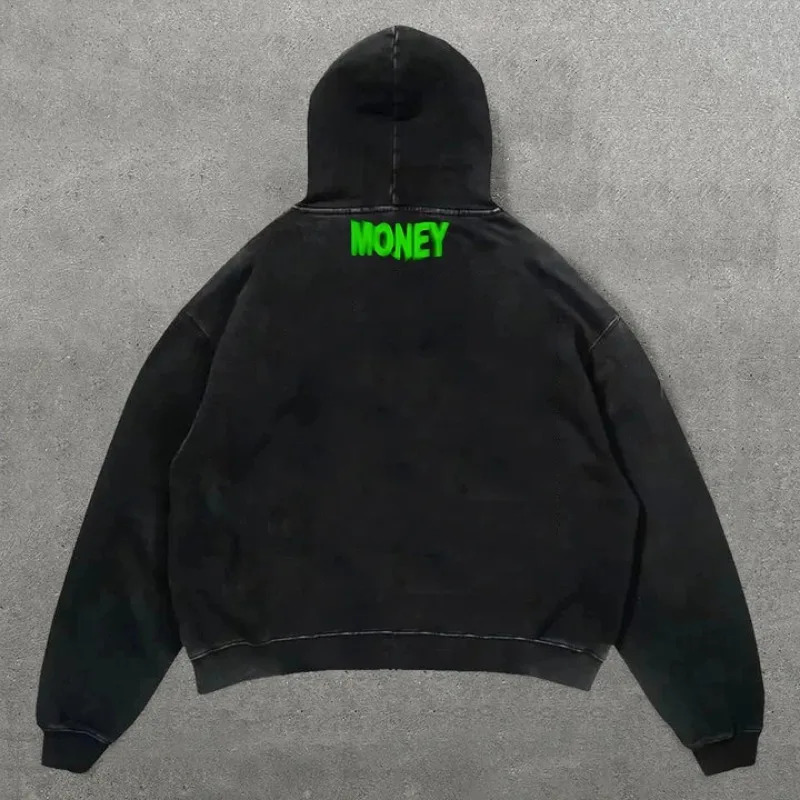 Simple Harajuku letter print hooded pullover oversized hoodies for women Y2K American versatile trendy couple sweatshirt 250617
