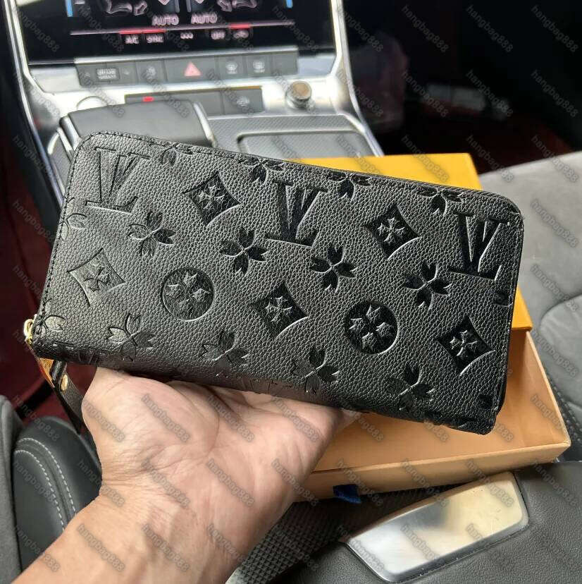 Designer Fashion Women Wallet Genuine Leather Wallet Single Long Zipper Wallets Lady Ladies Long Classical Purse With Box Card 60017 With Box And Dustbag