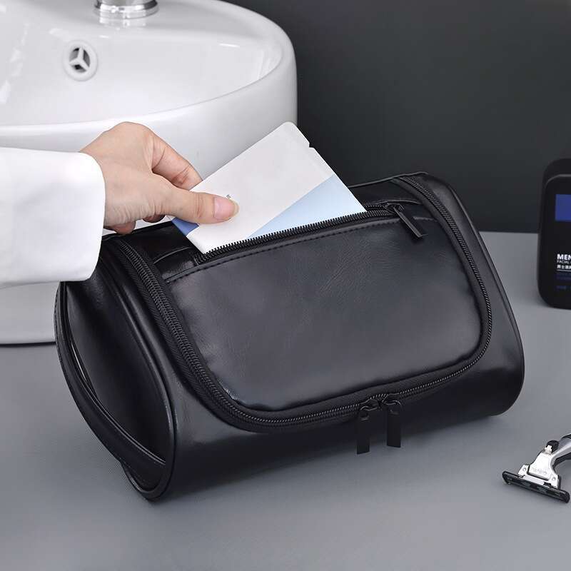 New Men's PU Handheld Makeup High-End Large Capacity Waterproof Portable Travel Toiletry Bag