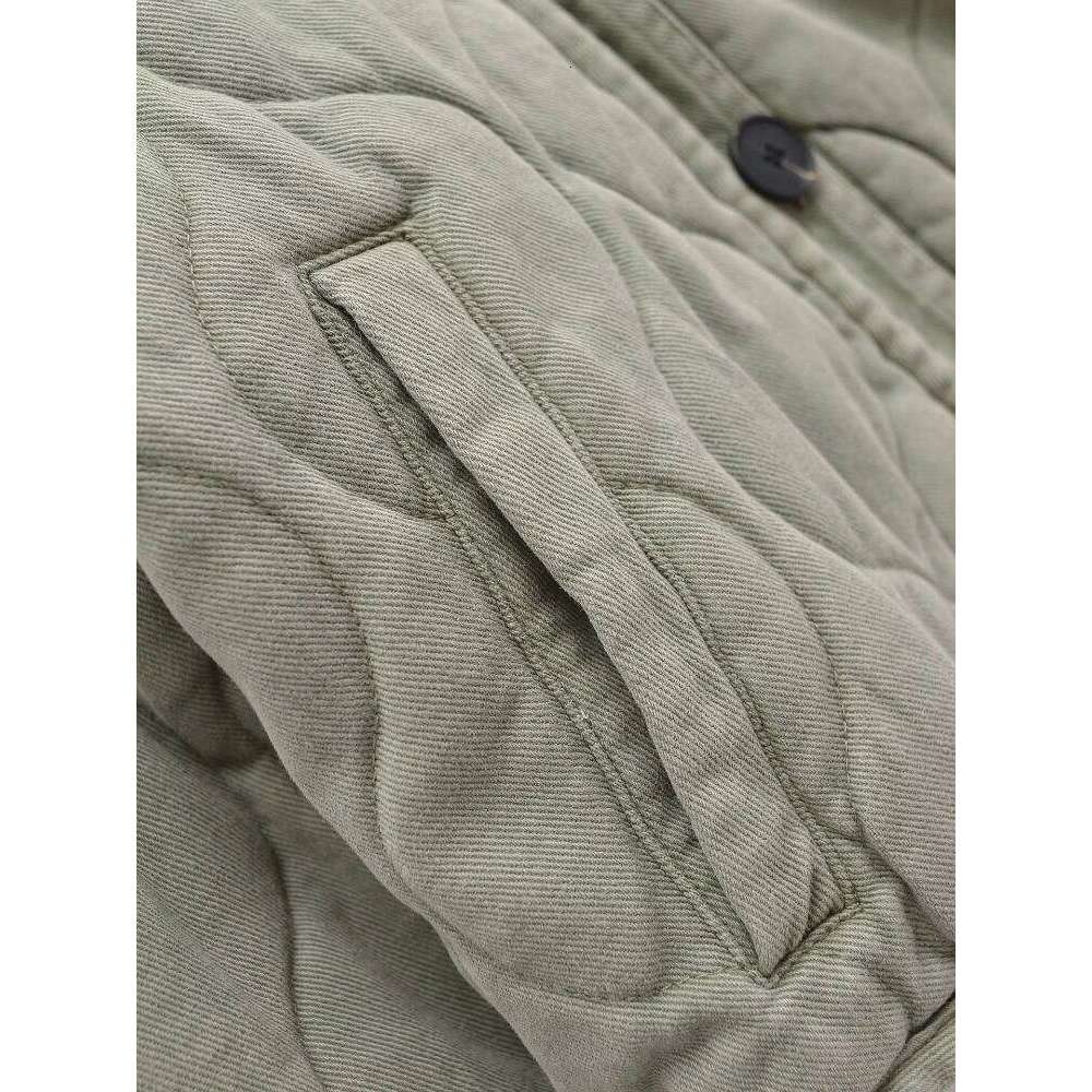 Women's Loose Quilted Jacket Warm O-neck Front Pockets Single Breasted Asymmetric Hem Solid Overcoat Fall Winter New Chic Coat