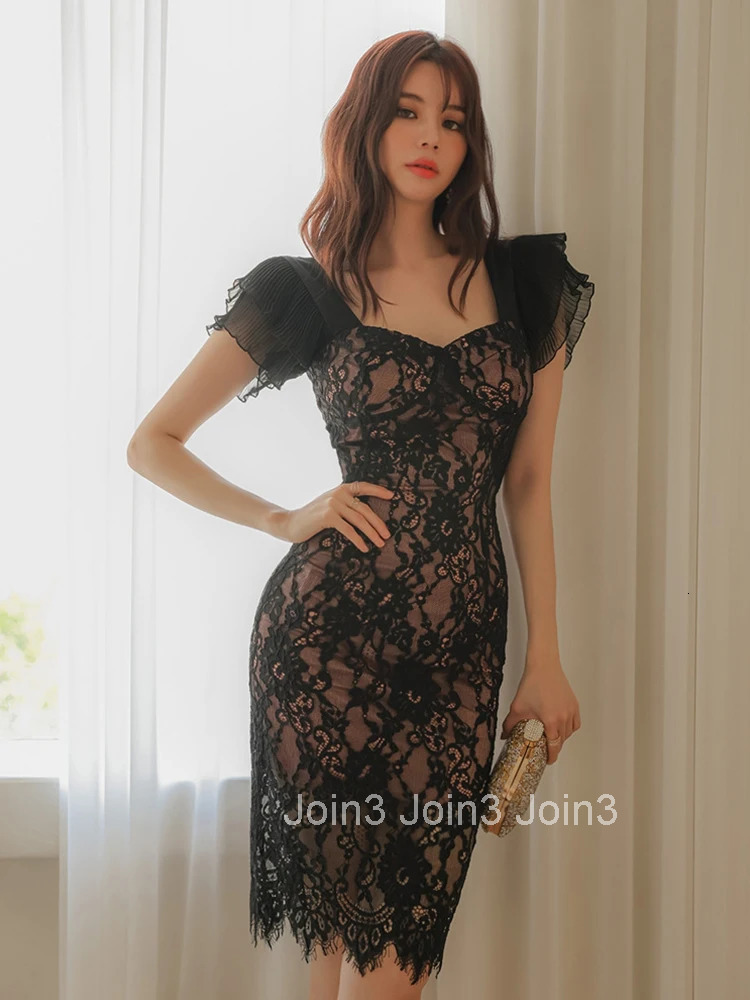 Fashion Women Vintage Sexy Sweetheart Neck Short Sleeve Midi Party Club Dress Elegant Lace Floral Embroidery Ruffle Female Dress