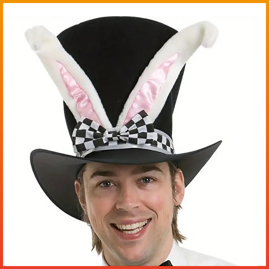 Stage Wear Dance Accessories Halloween costume velvet rabbit ear high hat Easter velvet top hat black costume high hat