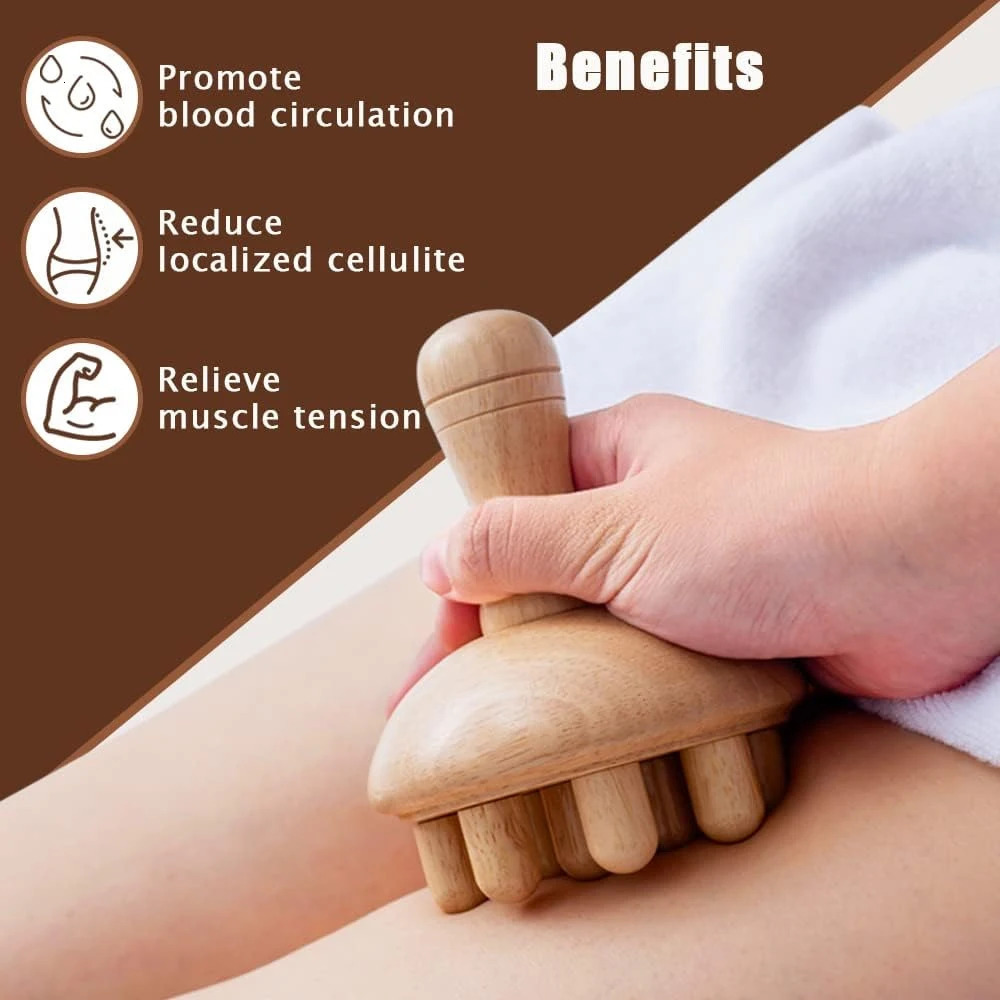 Wooden Mushroom Shape MassageManual Wood Therapy Massage ToolAnti CelluliteMaderoterapiaLymphatic Drainagefor Full Body Use 250619
