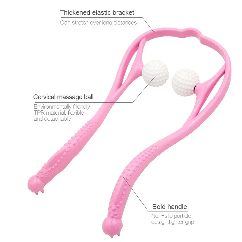 Neck Massager Tool To Relieve Pressure Hand Roller Massage Neck and Shoulder Double Trigger Point Self Massager 250619