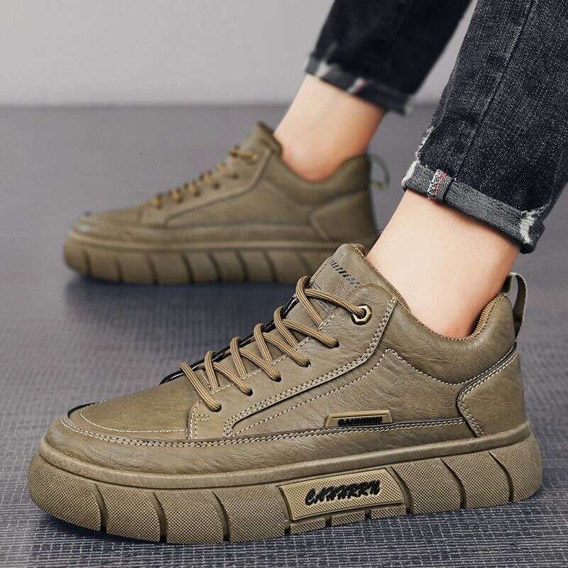 Autumn Waterproof Non-Slip Chef Versatile Work Safety Sneakers Men's new Sports Casual Black Leather Shoes