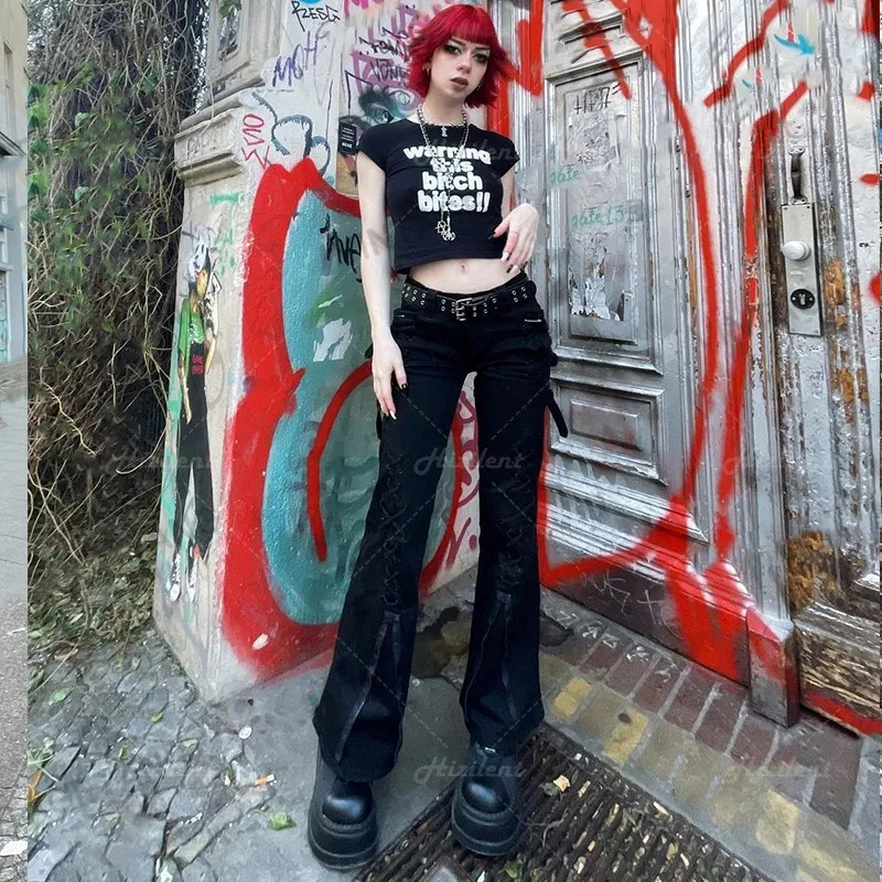 Women clothes Retro Black short letter print short-sleeved T-shirt slim summer Y2K Club Wear crop top Kawaii harajuku vintage 250617