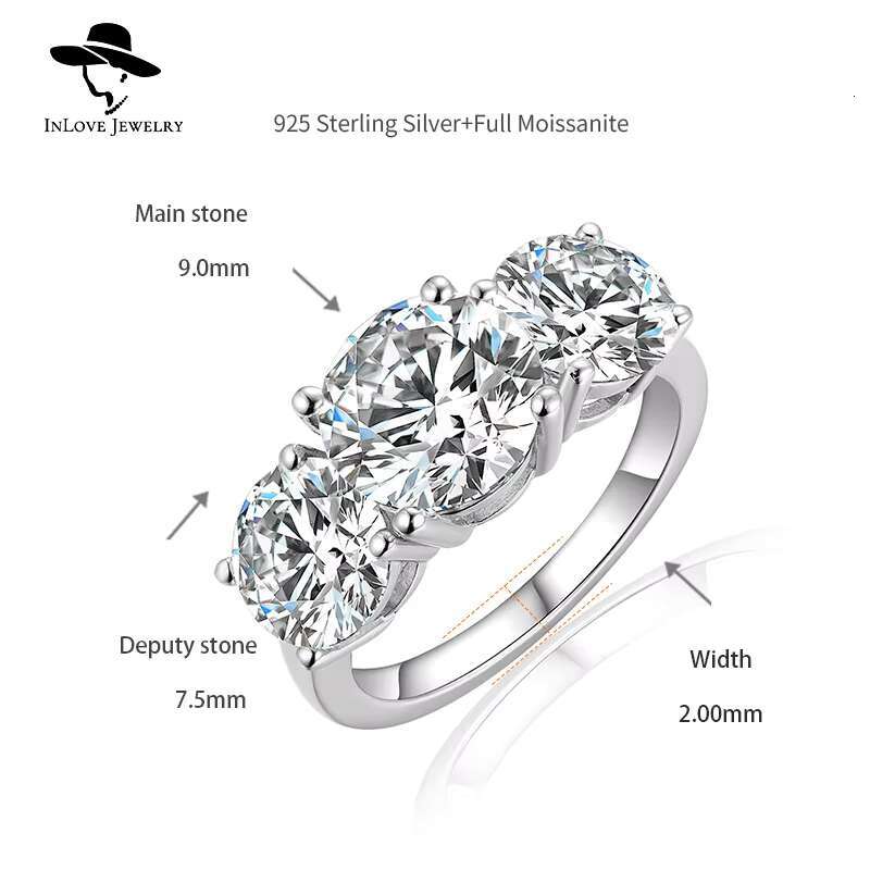 Custom Solitaire Big 2ct 3 Ct Gold 14k 18k Engagement Oval Round Vvs Moissanite Wedding Cvd Lab Grown Diamond Ring for Women