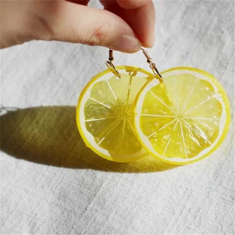 New Fashion Fruit Transparent Pearl Colored Lemon Earrings Y2k Womens Creative Jewelry XJ250623