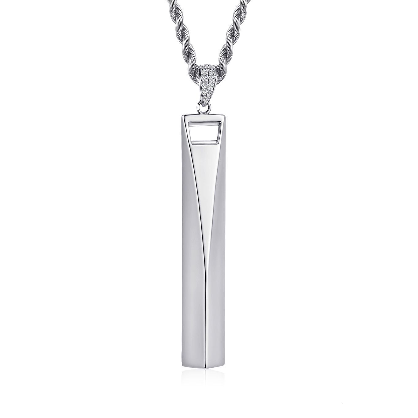 Luxury Hip Hop Men's Long Bar Wishing Cube Pendant Premium Light Luxury Personalized Statement Necklace