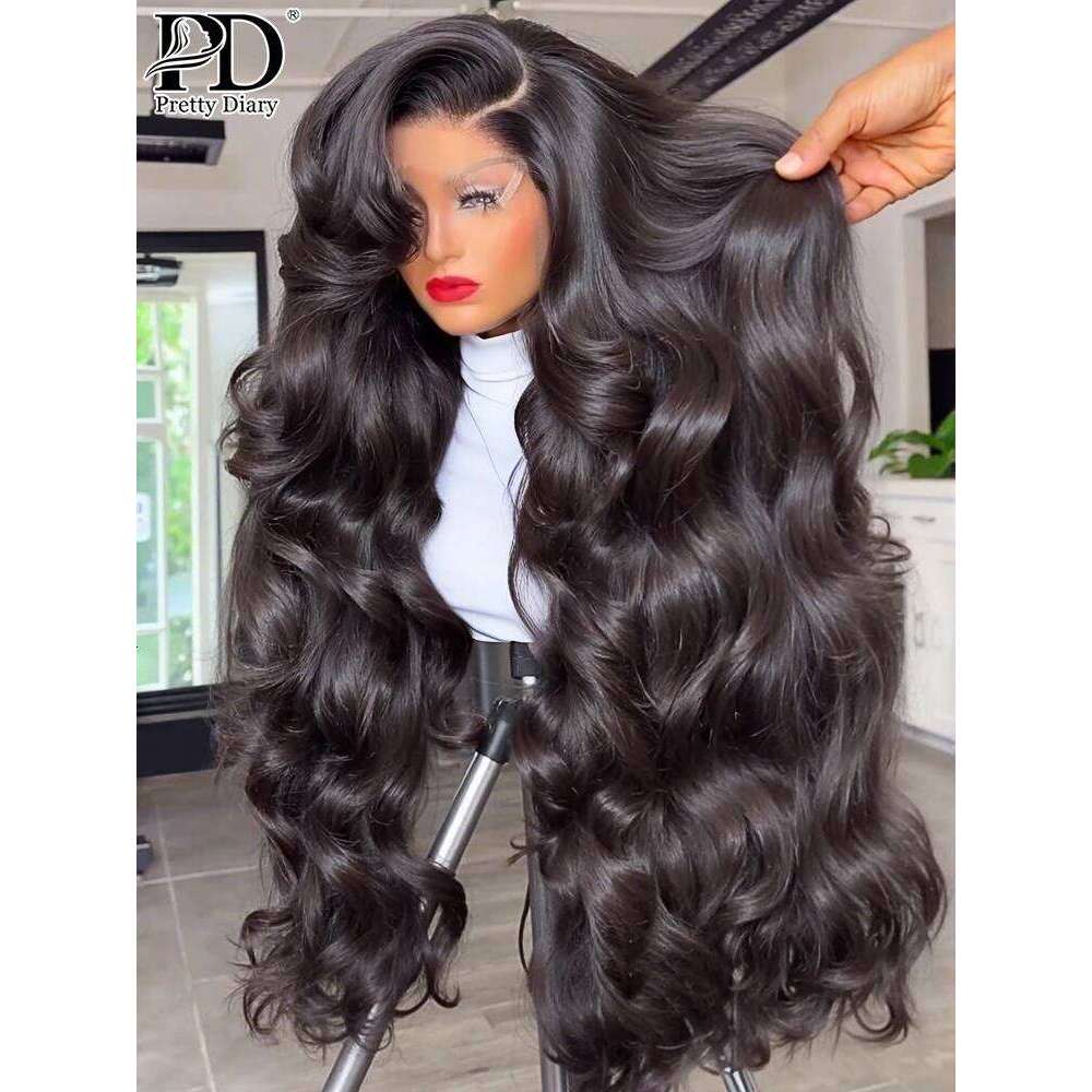 Pretty Diary 30 40 Inch Body Front Human Hair Wigs 13x6 Transparent HD Lace Frontal Water Wave 5x5 Glueless Wig