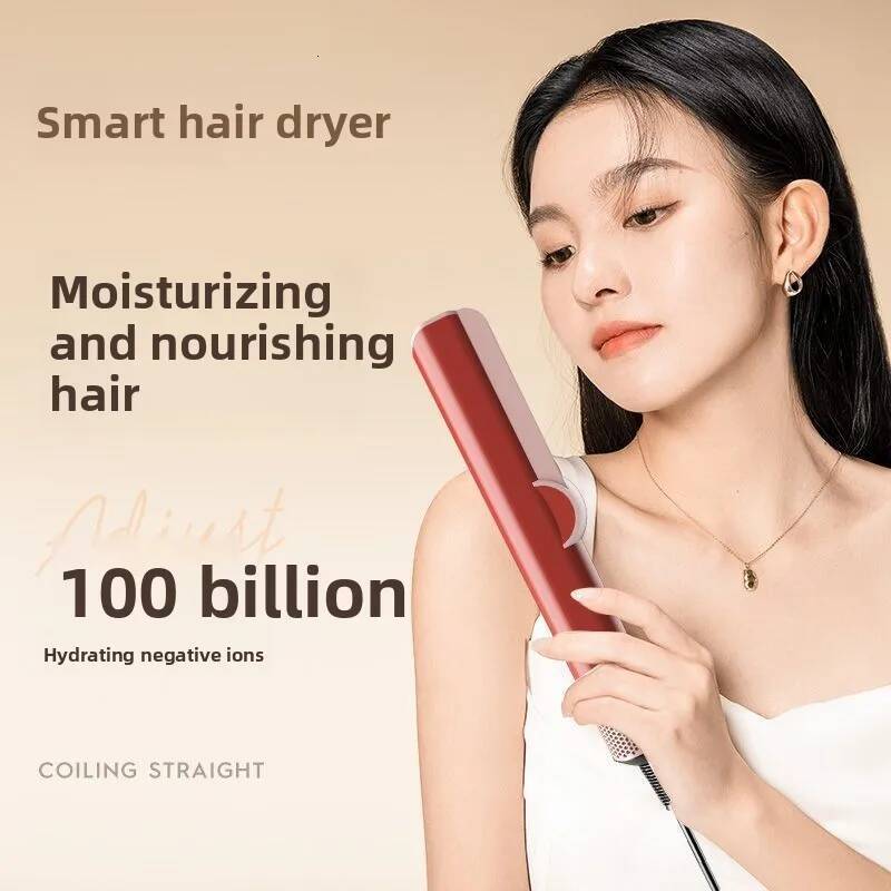 US Plug Professional 2-in-1 Straightener And Dryer Heat-Up Flat Iron Compatible with For DysonsHAirstrait Hair Styling Tool