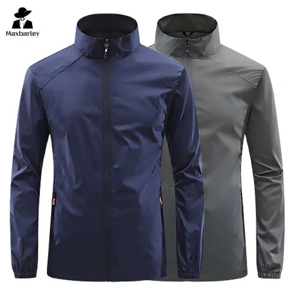 Running Jacket Ultra Light Mens Summer Casual Zipper Placket Soft Skin Windbreaker Street Motorcycle Fishing Sunscreen Suit W250623