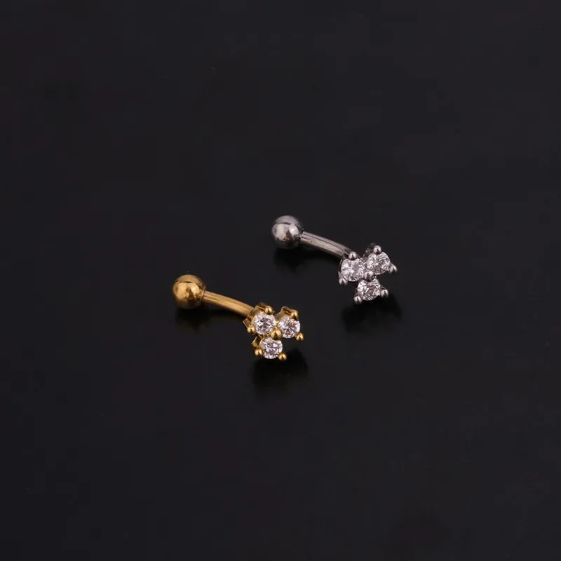 1PC 16G Flower Stainless Steel IBall Eyebrow Piercing Curved Barbell Lip Ring Snug Daith Helix Rook Earring 250613