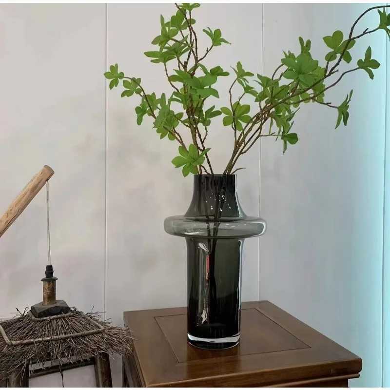 Medieval Vase High-end Art Glass Vase Decoration Living Room Water-raised Flowers Dried Flowers Flower Arrangement Device l250623