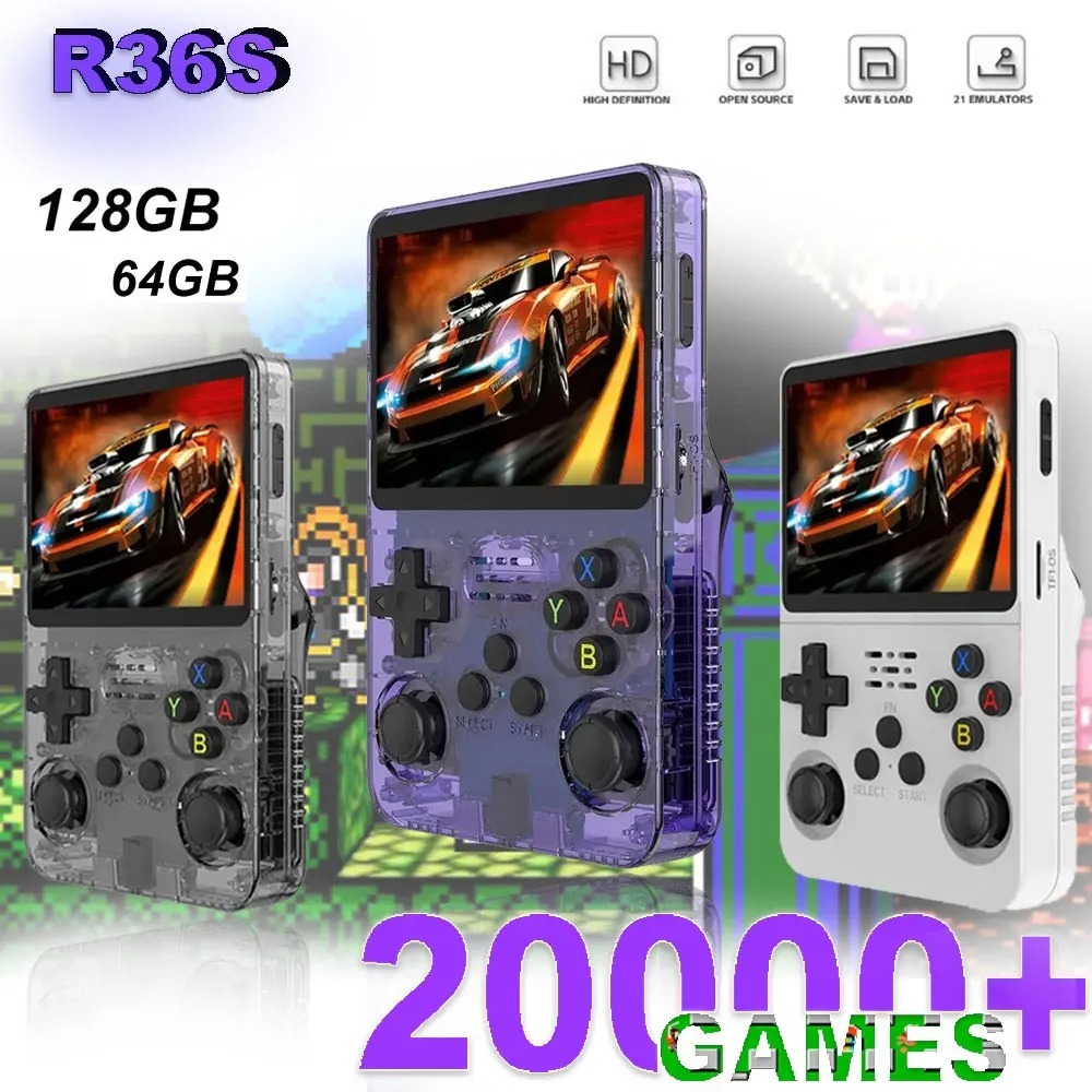 New Open Source R36s Handheld Game Console Linux System Pocket Video Player 3.5 Inch IPS Screen Classic Retro Gaming