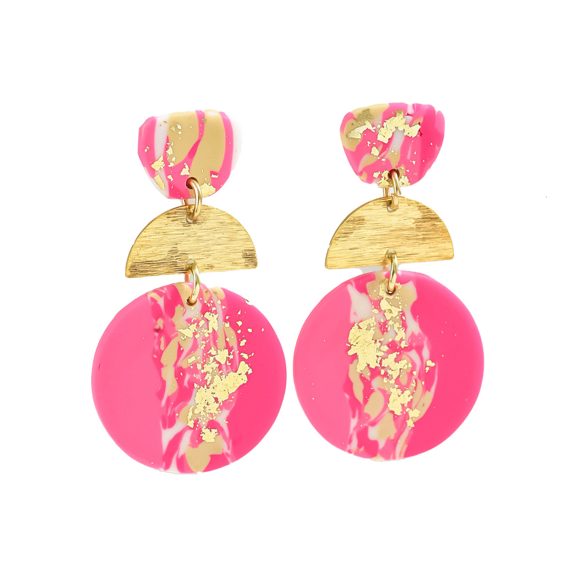 New Gd Stamping Craft Women's Acrylic Design Stud Fashion Light Style Earrings Studs