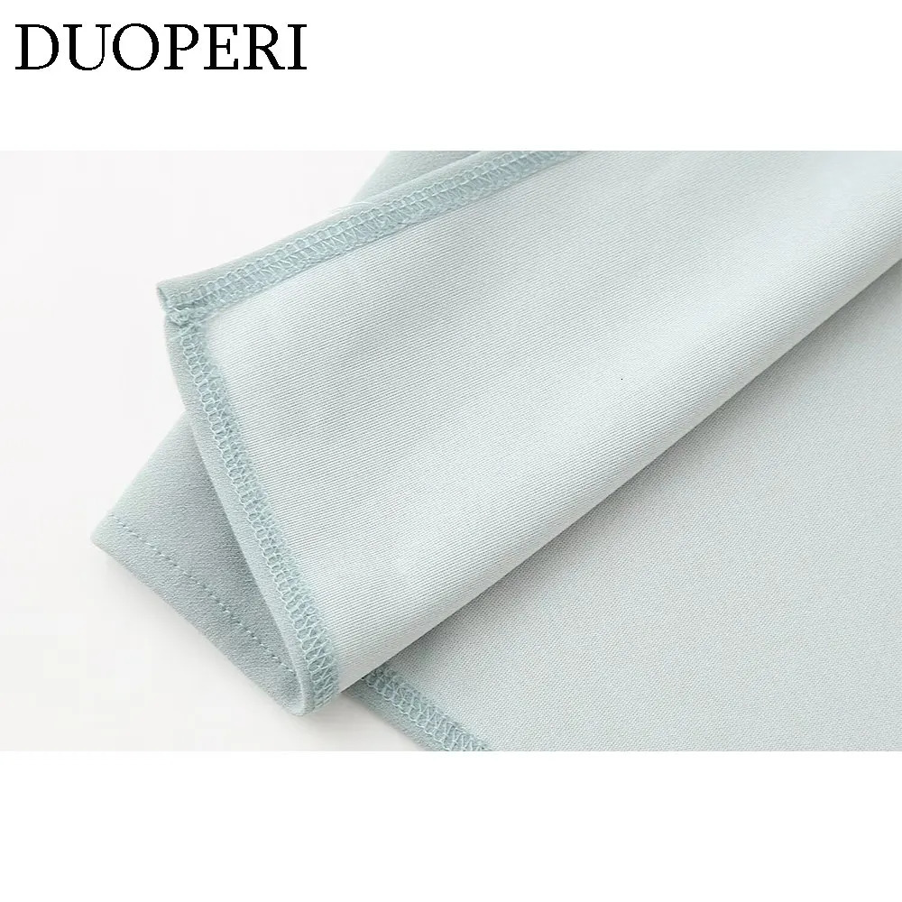 DUOPERI Women Fashion 2 Pieces Sets Halter Neck Camisole and High Waist Back Slit Midi Skirt Female Chic Lady Coordinates 250614