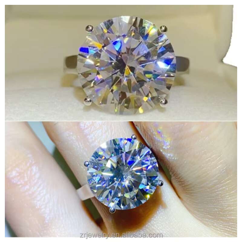 White Gold Plated 925 Sterling Silver Women Wedding Engagement Fine Jewelry Rings VVS Moissanite Diamond Ring