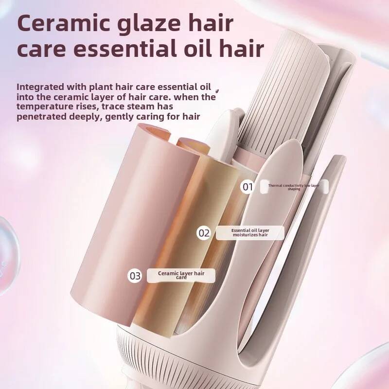 Advanced Iron New Hair Curler with LED Display Anti-Tangle & Auto-Off Protable Curling Wand for Home and Travel Use